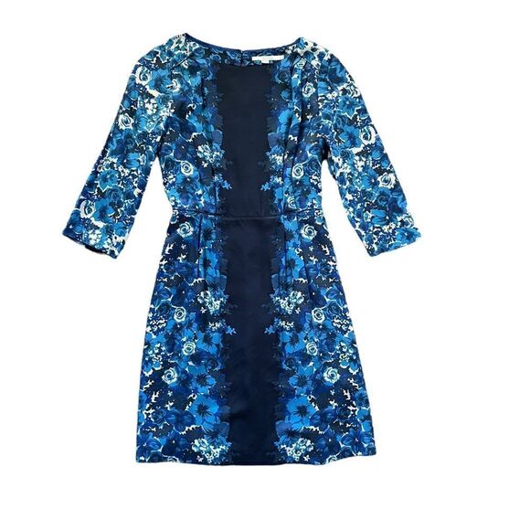 BODEN Silk Blend Blue Floral Dress Size 4 - Picture 1 of 9